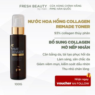 Nước hoa hồng phục hồi 93% collagen se lỗ chân lông, tái tạo da, làm sáng da, giảm mụn Pime Remade Collagen Toner 100g