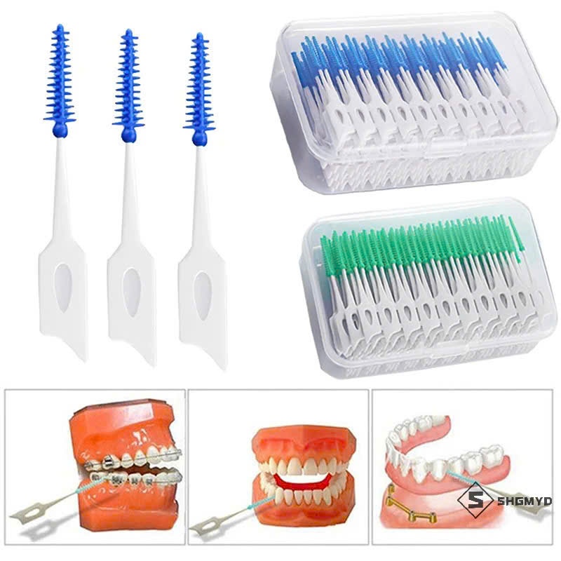 SET TĂM 20-150 Siêu Mềm Silicon Bàn Chải Kẽ Răng Bàn Chải Làm Sạch Nha Khoa Chăm Sóc Răng Nha Khoa