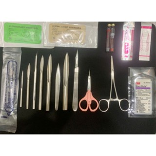 Dụng Cụ Tiểu Phẫu Dao Mổ Kéo Cong Kim Xỏ Khuyên Inox 304 Kích Cỡ 5mm 6mm 7mm 8mm 9mm 10mm 11mm 12mm