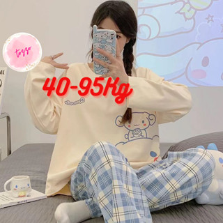 Bộ ngủ nữ tay dài big size mặc nhà kuromi dễ thương vải thun 40-95Kg TOZZO BD03