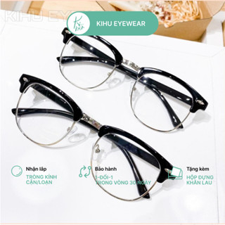 Gọng Kính Cận Cắt Vành Kim Loại Mắt Vuông Bầu 778 - Kính mắt phụ kiện thời trang nam nữ Kihu Eyewear