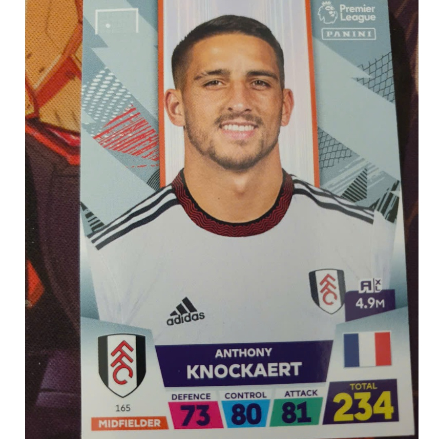 Thẻ cầu thủ Anthony Knockaert #165 Fulham Panini Adrenalyn XL 2022/23