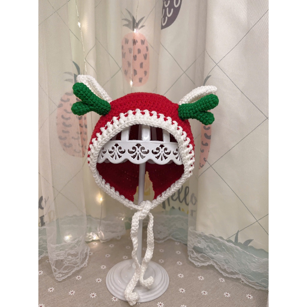 Nón tuần lộc bằng len handmade [6-12 tháng tuổi]