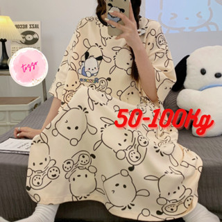  Đầm ngủ big size nữ 55-90Kg váy ngủ mặc nhà in hoạt hình cute dễ thương  TOZZO VS08 