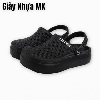 Dép sục nhựa lỗ tổ ong đi mưa nam nữ đế đúc độn 5cm siêu nhẹ - Dép cross cá sấu lỗ thoáng khí đi biển - SL069
