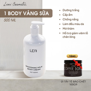 KEM LENI CHÍNH HÃNG)(Tặng kèm Oil Test 10Ml & Tẩy TBC 100gr) KEM BODY VÁNG SỮA LENI full size 500ml dưỡng trắng da body