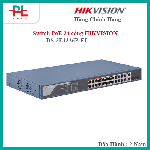Switch PoE 24 cổng HIKVISION DS-3E1326P-EI - Hàng Chính Hãng