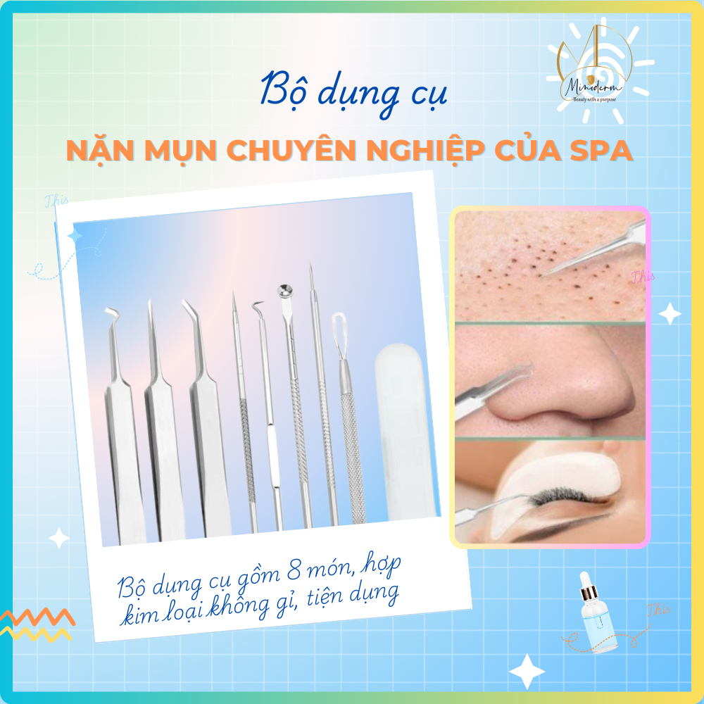 Ảnh 2 của Bộ dụng cụ nặn mụn BEABIAI lấy nhân mụn trứng cá, chất liệu cao cấp, siêu nhọn 12mm