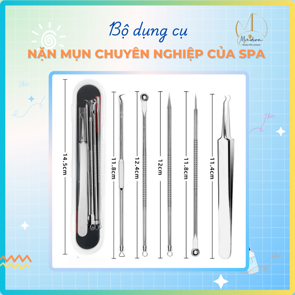 Ảnh 4 của Bộ dụng cụ nặn mụn BEABIAI lấy nhân mụn trứng cá, chất liệu cao cấp, siêu nhọn 12mm