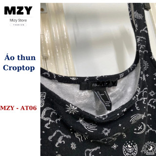 Áo croptop 2 dây to bản MZY - AT06, chất liệu thun cotton co giãn 4 chiều, phối nhiều kiểu, tôn dáng