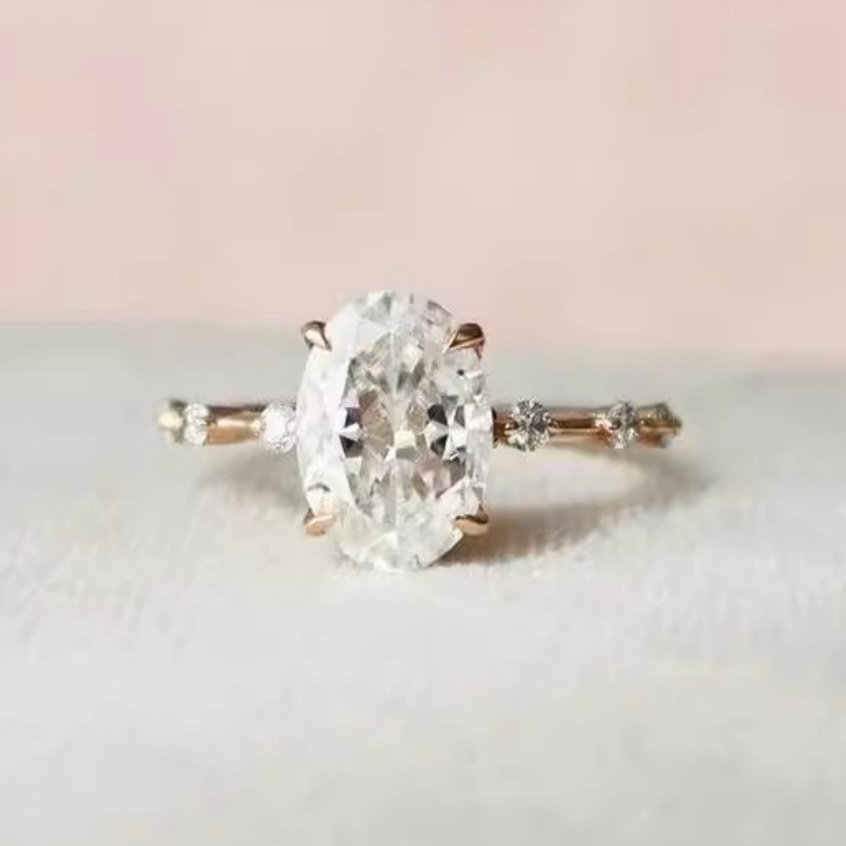 KL0032OVAL [Order] Nhẫn Bạc Nữ Barbieri Oval Đai Trơn Semi Mount Setting Đá Chủ Oval Cut by Kylan