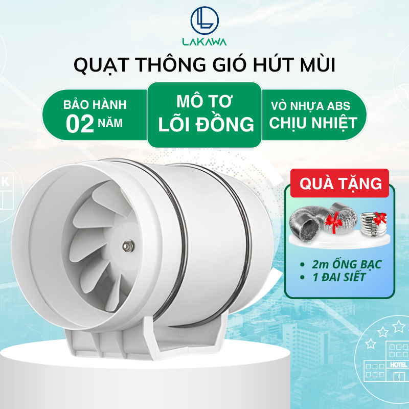 Quạt Thông Gió Hút Mùi Nefa HF250 Đường Ống Tròn Động Lực Mạnh Hút Mùi Thông Gió Nhà Bếp Nhà Vệ Sinh