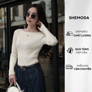 Áo Len Dài Tay Nữ Dáng Ôm SHEMODA Chất Liệu Dệt Kim Mềm Mại Tôn Dáng