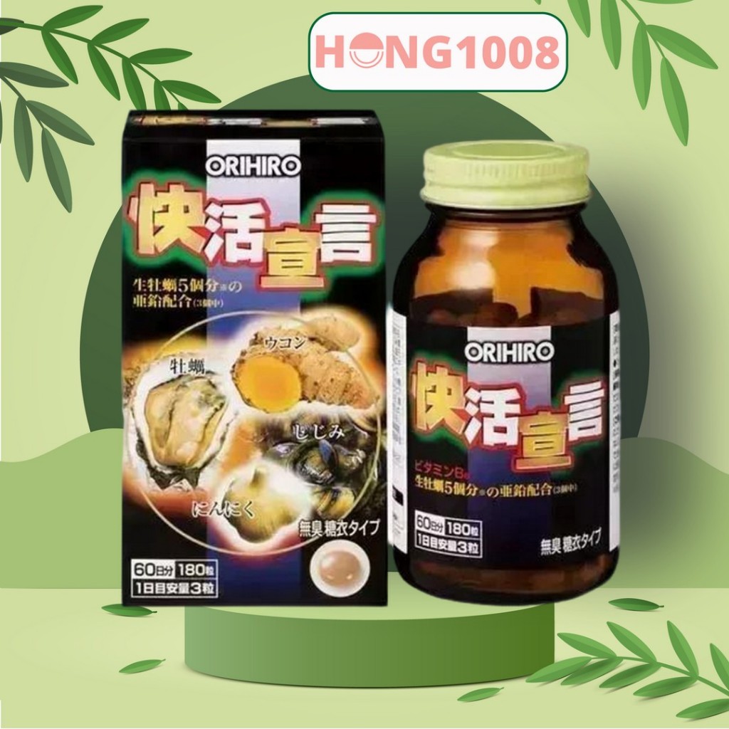 Viên uống Orihiro Vitality 180 viên Bổ sung Hàu Nhật Tươi Tỏi Nghệ Orihiro