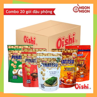 Sỉ thùng snack Oishi nhân đậu phộng Pinattsu date mới (20 gói x 80gram/gói)