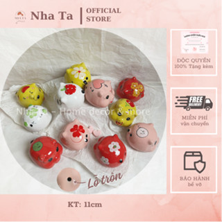 [LỖ TRÒN] Heo sứ mini loại giá rẻ, heo nhỏ xinh nhét tiền lỗ tròn đựng tiết kiệm dễ thương