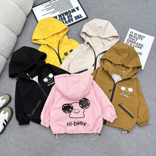  Áo khoác cho bé áo gió bé trai in mặt gấu dễ thương vải gió dày cao cấp phong cách siêu đáng yêu 