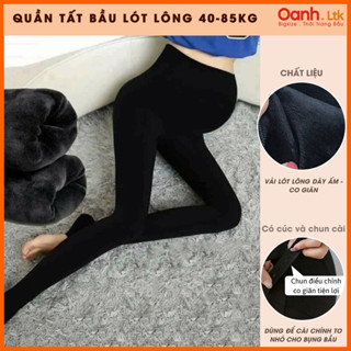 Quần tất bầu lót lông mùa đông dày ấm co giãn có chun chỉnh bụng OanhLTK hàng hộp Tutu 8369