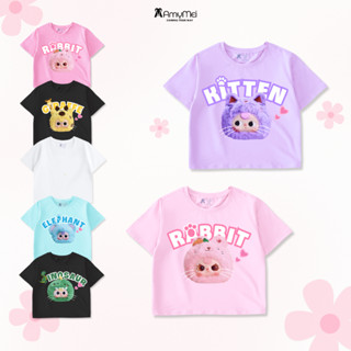 Áo croptop bé gái Baby Three Amymei, áo thun bé gái 14-48kg, cotton xuất dư, thoáng mát ATBG2C_BABY2