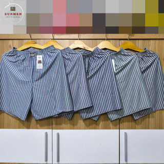 [SIÊU RẺ] Quần Đùi Nam Kẻ Sọc Trắng Thun Co Giãn Có Túi Sau Mặc Ngủ,Mặc Nhà Thoáng Mát Size 45-90kg