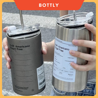 Ly giữ nhiệt Iced Americano inox 304, cốc giữ nhiệt bằng thép không gỉ kèm ống hút inox tiện lợi