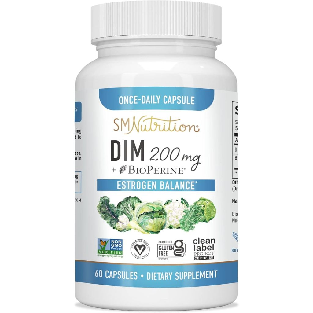 SMNutrition DIM & Bioperine 200mg - Viên uống, cân bằng hormone, PCOS và chuyển hóa estrogen 60 viên