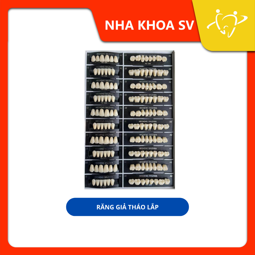 [COMBO 5 vỉ] RĂNG NHỰA GIẢ THÁO LẮP DÙNG CHO SẮP RĂNG BÁN HÀM