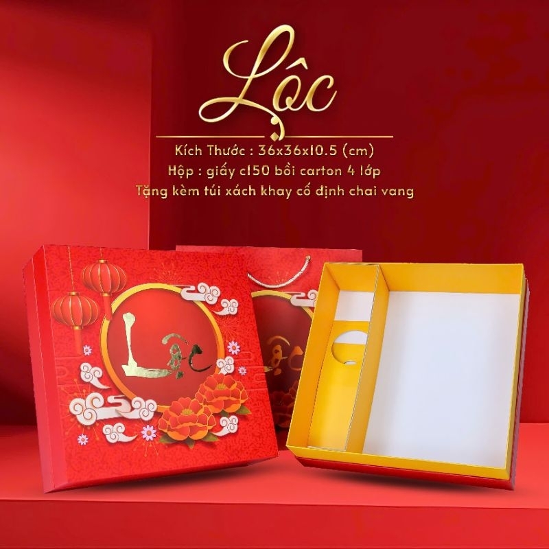 Bộ Hộp Quà Tết Hộp Kèm Túi 2025 mẫu mới, quà tặng doanh nghiêp cao cấp