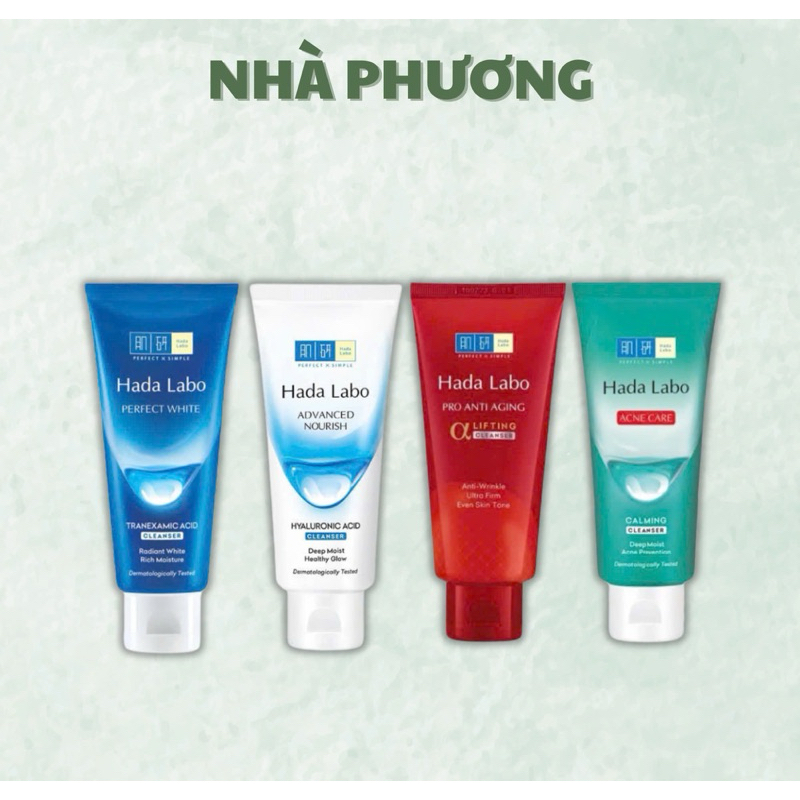 Sữa Rửa Mặt Hada Labo Trắng Da/ Ngừa Mụn/ Cấp Ẩm/ Chống Lão Hoá 80g