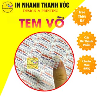 Combo 500c Tem Vỡ, Tem Bảo Hành, Tem Nhãn TVP In Và Thiết Kế Theo Yêu Cầu