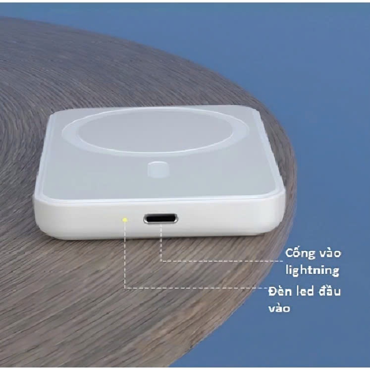 Pin Sạc Dự Phòng Không Dây Dung Lượng 10000mAh Full Hộp ( Hỗ trợ Từ 12 Trở lên )