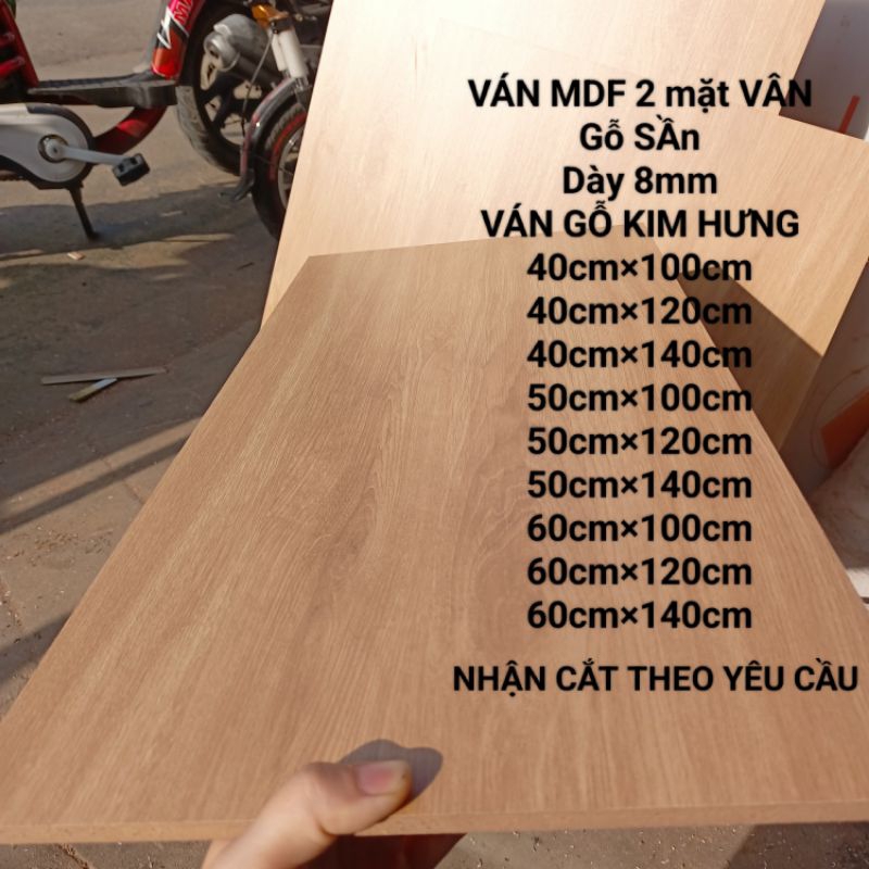  Ván gỗ MDF 8mm 2 mặt vân gỗ sần làm kệ giá lót tủ đồ nội thất 