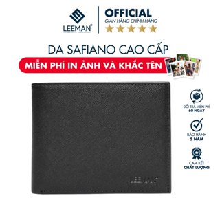 [ CÓ KHẮC TÊN ] Bóp Nam Da Safiano Cao Cấp Phom Lớn Để Được Giấy Tờ Xe Cũ Ví Nam Da Thật Chính Hãng LEEMAN V168