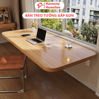 Bàn làm việc treo tường gấp gọn Homeline bàn học thông minh đa năng khung sắt chắc chắn mặt bàn gỗ MDF cao cấp - D59