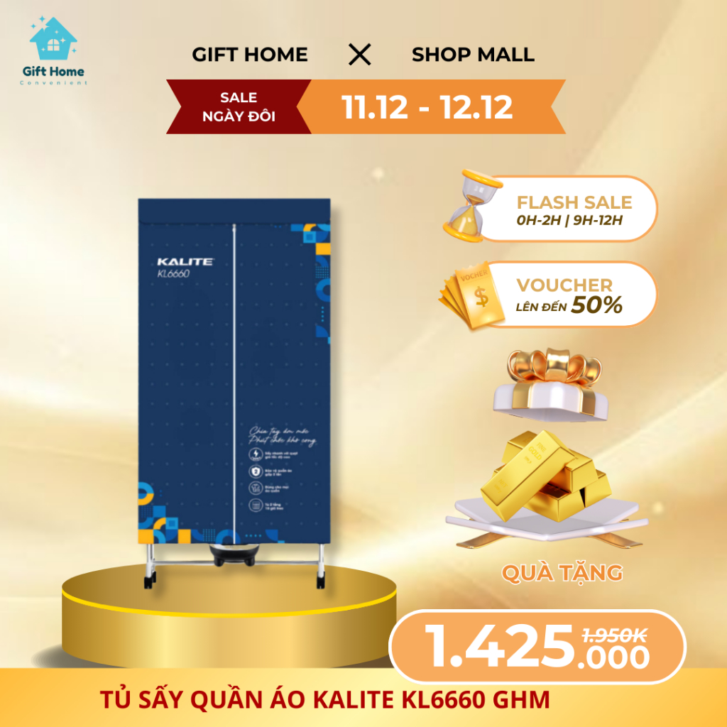 Tủ Sấy Quần Áo Đa Năng Kalite KL6660 Gifthome