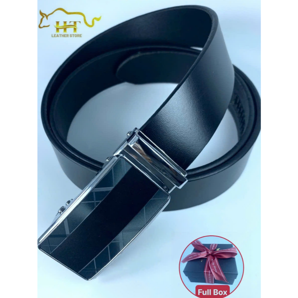 Thắt lưng nam HT LEATHER STORE – HT15 dây nịt nam da bò cao cấp từ nguyên tấm, mặt khóa tự động khôn