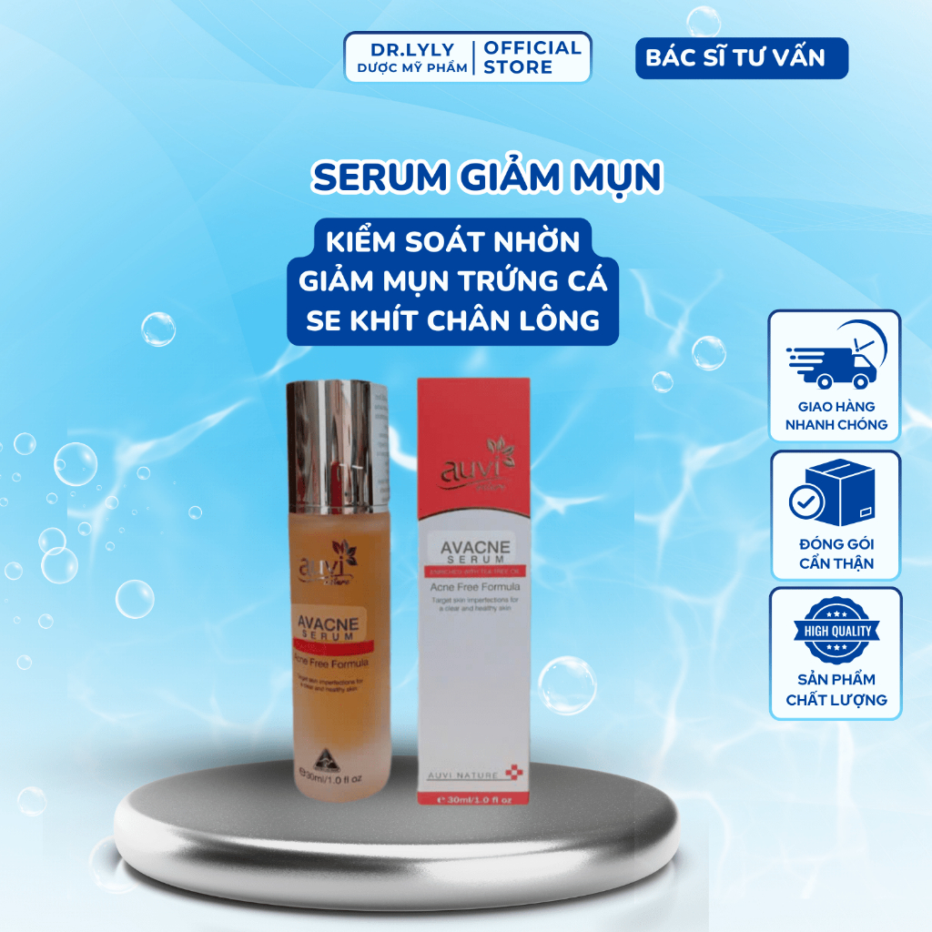 HỖ TRỢ GIẢM MỤN GIẢM NHỜN THÂM AUVI AVACNE SERUM 30ML