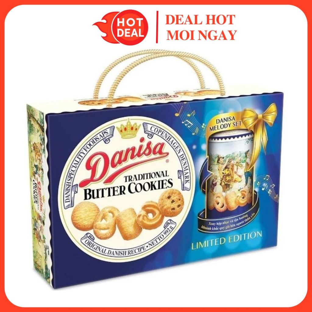 [BÁNH KẸO TẾT] Hộp Quà Bánh Quy Bơ DANISA Melody Hộp Nhạc 992G