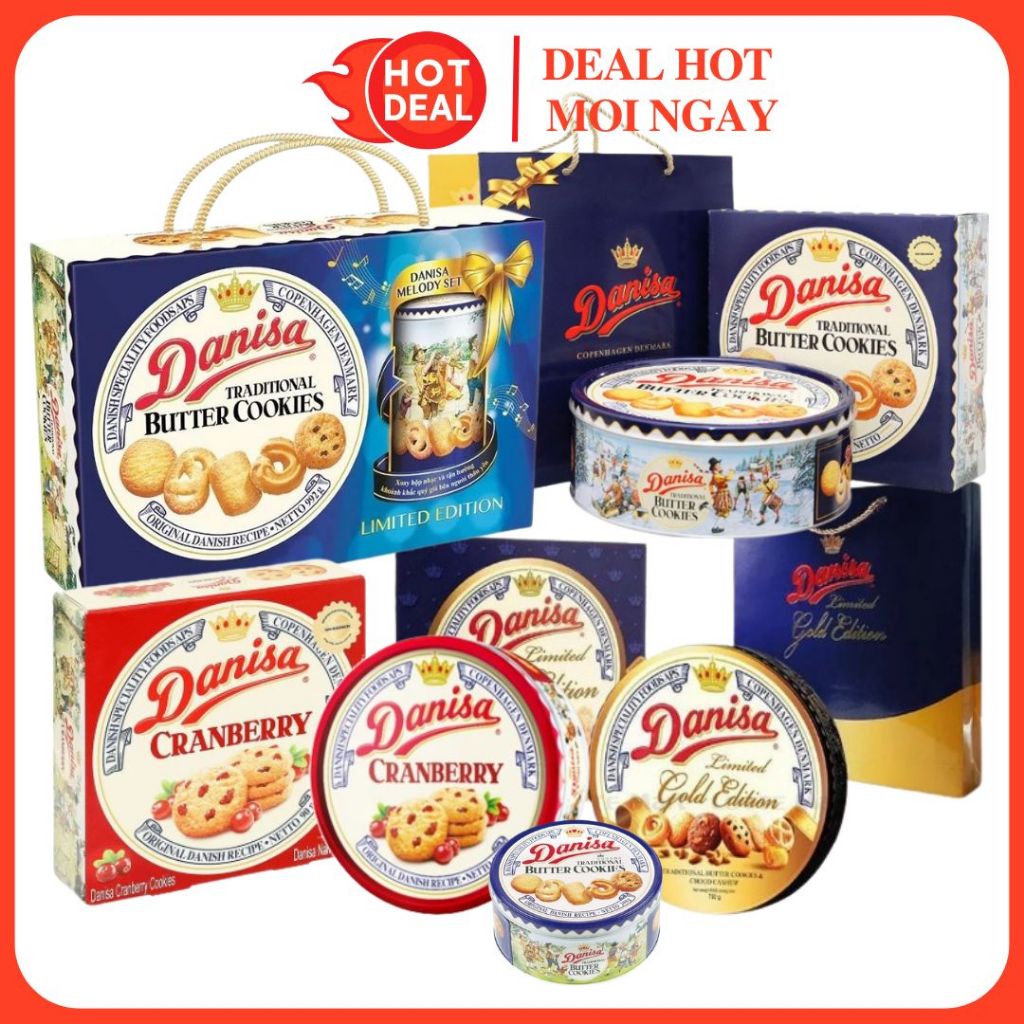 [ĐỦ VỊ] Bánh Quy Bơ Danisa Hộp Thiếc/Hộp Nhạc Phiên Bản Giới Hạn Đủ Size - Đậm Chất Hoàng Gia