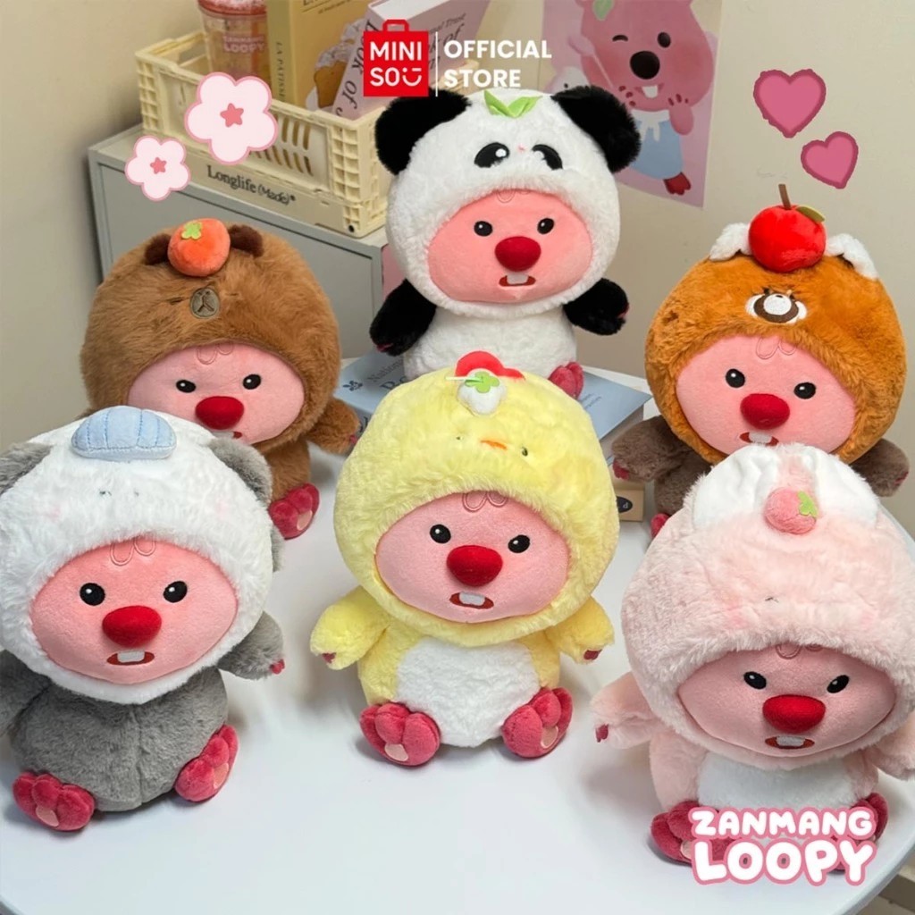 Thú nhồi bông Thú bông MINISO(10~20inch) Mặc Trang phục Zanmang Loopy Collection