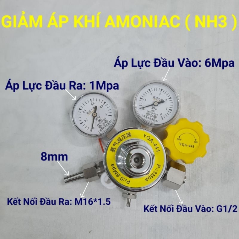 Bộ giảm áp khí Amoniac YQA-441 bằng thép không gỉ_Đồng hồ đo áp xuất van giảm áp Amoniac