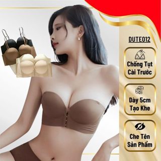 Áo Ngực Nữ Cài Trước Chống Tuột DUTE Đệm Dày 5cm - Siêu Nâng Ngực, Tạo Khe Gợi Cảm, Không Viền - DUTE012