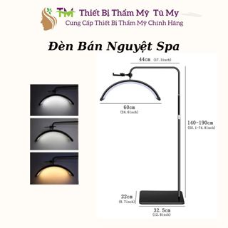 Đèn Led Spa Hình Bán Nguyệt, Đèn Soi Da Chữ C 3 Màu Ánh Sáng Dùng Cho Spa Makeup Phun Xăm, Trang Điểm Nối Mi.