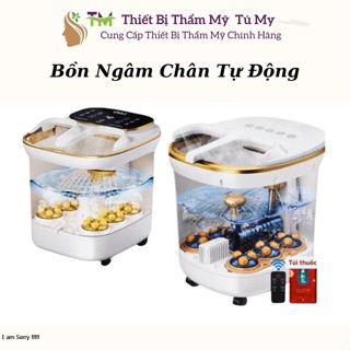 Bồn Ngâm Chân Tự Động Massage Thư Giãn, Máy Ngâm Chân Massage Có Sục Khí Có Đèn Hồng Ngoại Tự Làm Nóng Nước