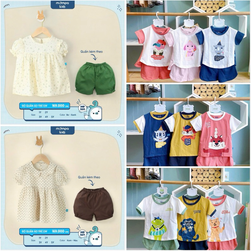 Bộ cộc mompa jaclang cho bé trai bé gái
