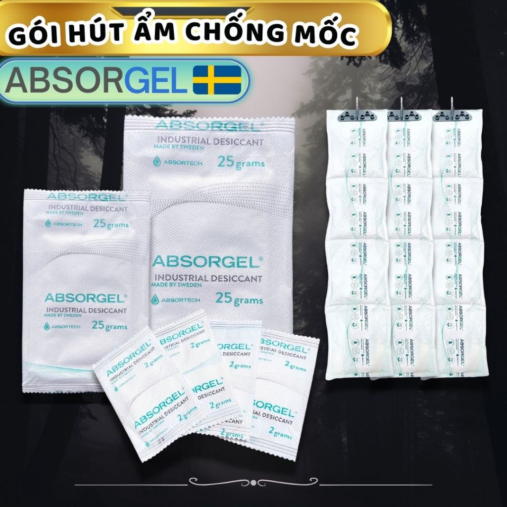 Gói hút ẩm chống mốc Absorgel nhập khẩu Thụy Điển bảo vệ thiết bị điện tử quần áo tủ giày túi xách