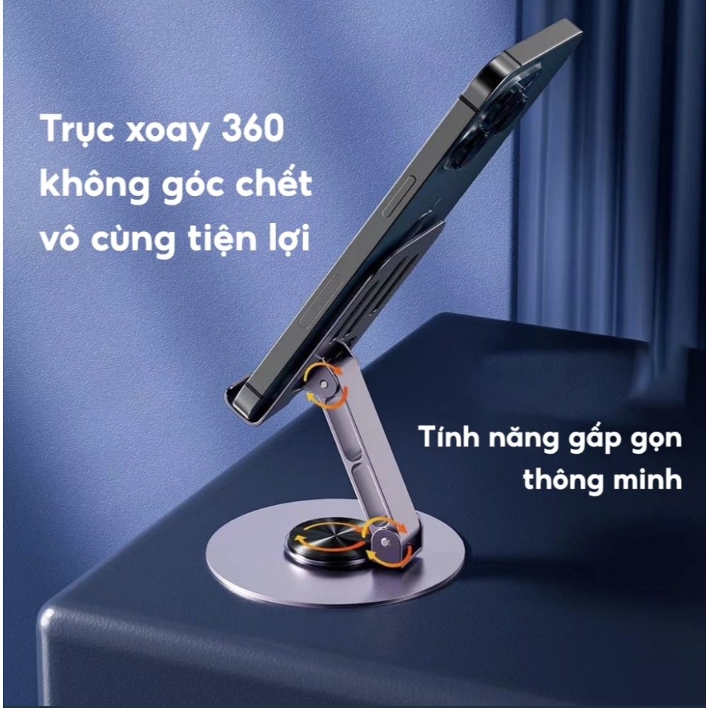 Giá đỡ Điện thoại Máy tính Bảng iPad HỢP KIM Xoay 360 độ Gấp gọn Kệ đỡ iPhone Android Table Kệ Điện Thoại Xem Phim Live | BigBuy360 - bigbuy360.vn
