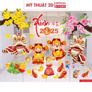 [DECAL 1 MẶT] Decal Tết dán kính trang trí năm mới
