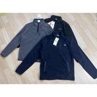 Jeep half-zip cổ Đứng Áo nỉ nam lông  cừu chống tĩnh Điện tay dài tay