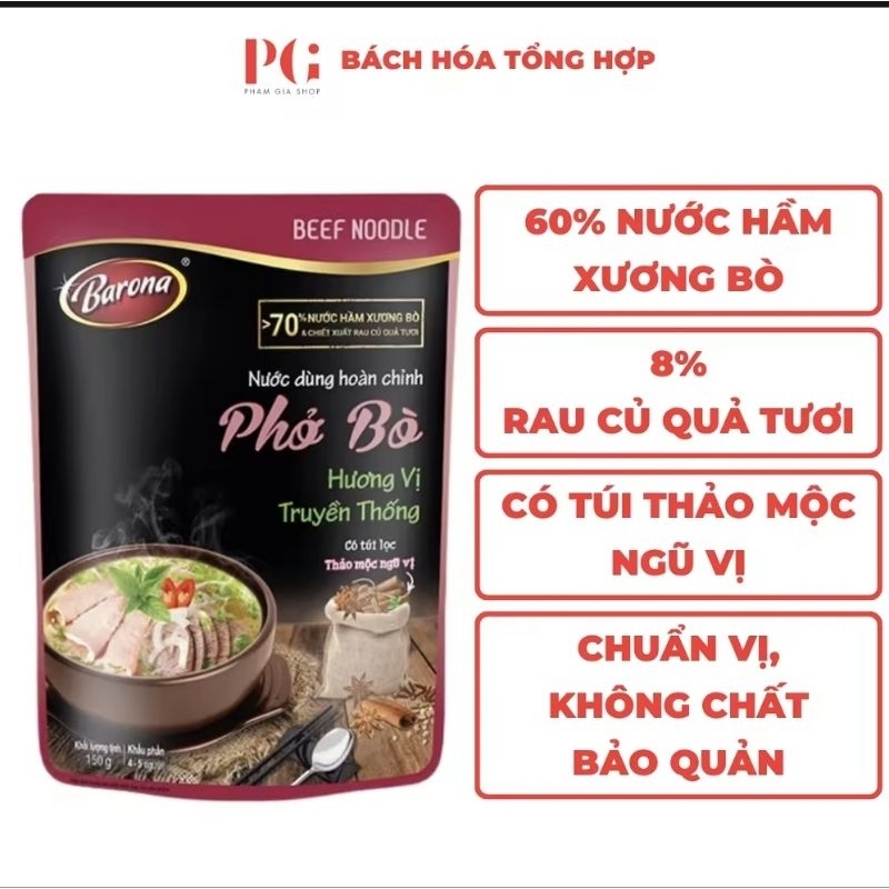 Nước dùng  Barona Phở Bò 150gr